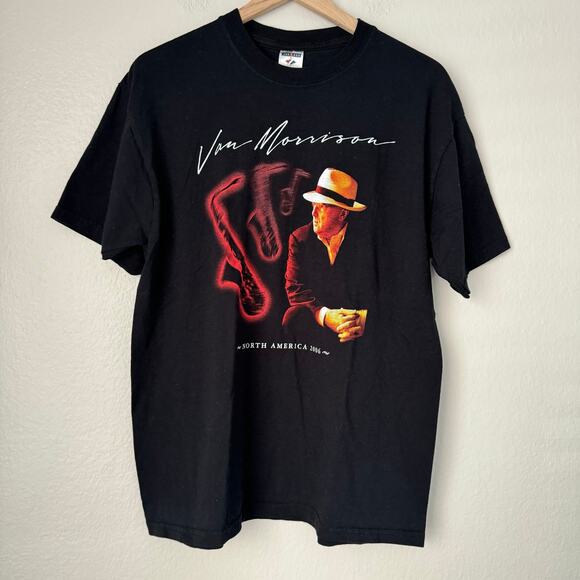 Vintage Van Morrisson Mens T-Shirt Concert Tour Short Sleeve Cotton Size Large - Picture 1 of 8